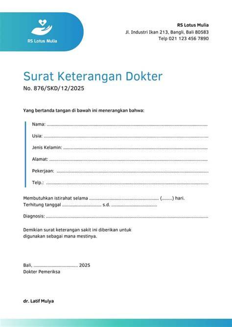 Contoh Surat Keterangan Dokter