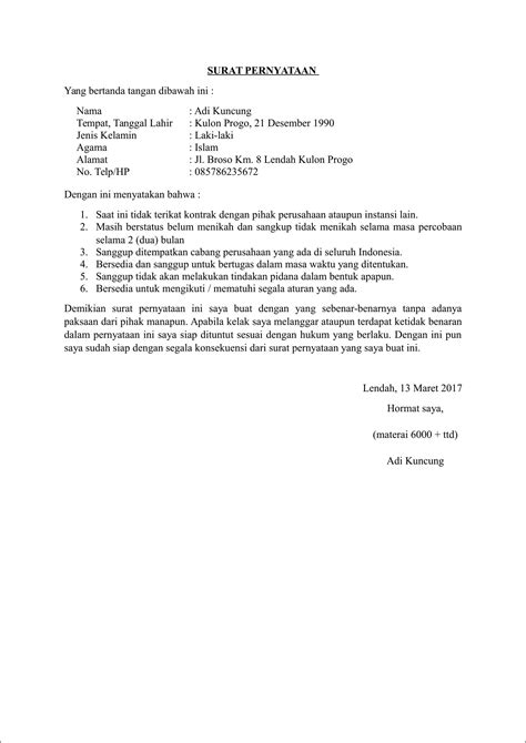 Contoh Surat Keterangan Resmi