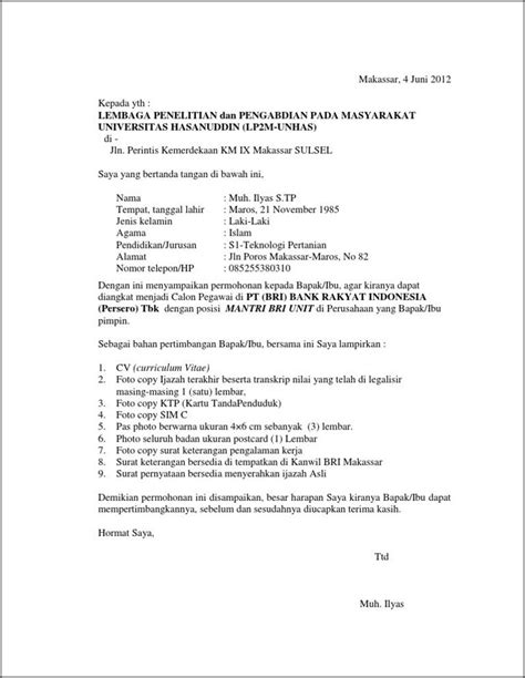 Contoh Surat Lamaran Kerja AXA Mandiri