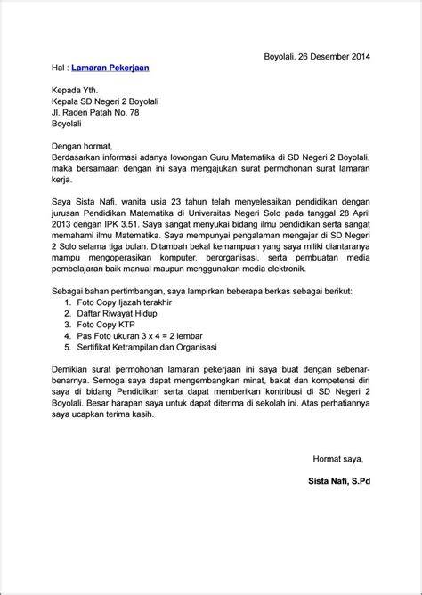 Contoh Surat Lamaran Mengajar PAUD