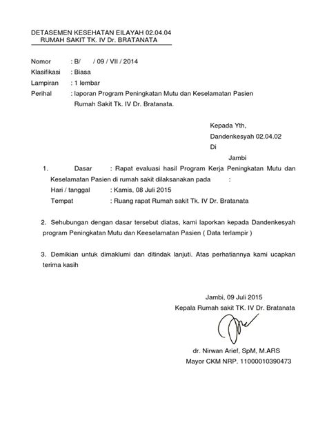 Contoh Surat Laporan Word