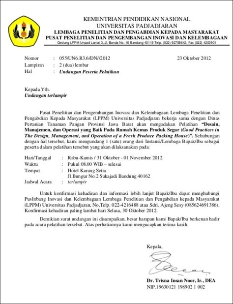 Contoh Surat Pelatihan