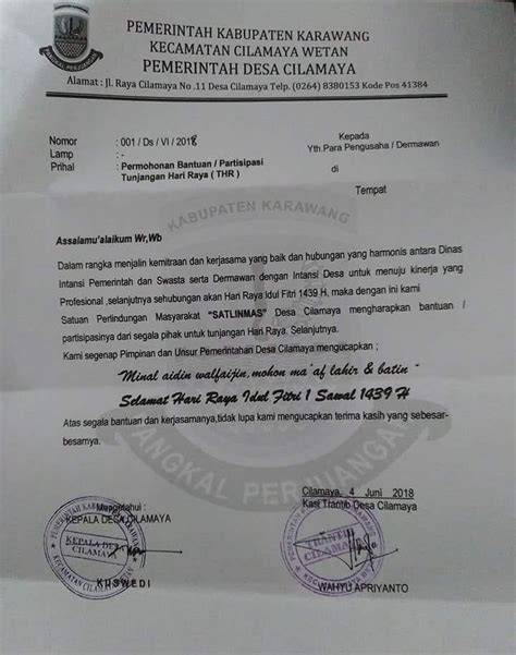 Contoh Surat Pengajuan THR