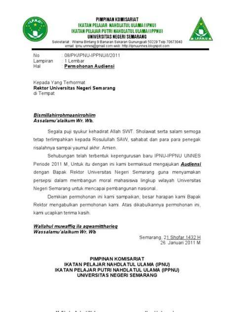 Contoh Surat Permohonan Audiensi