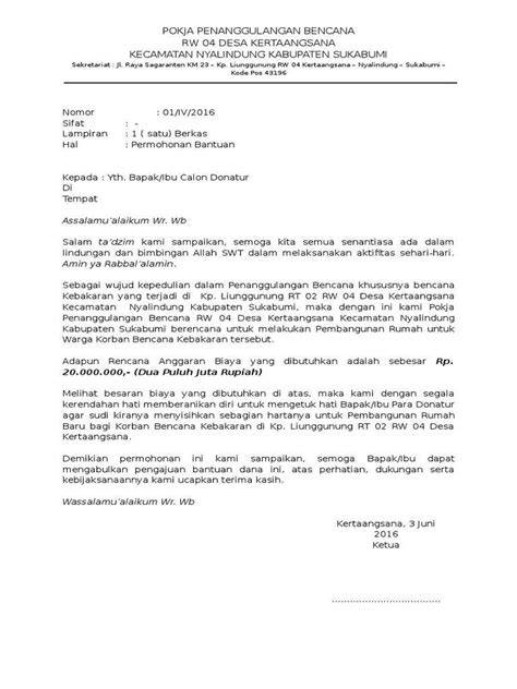 Contoh Surat Permohonan CSR