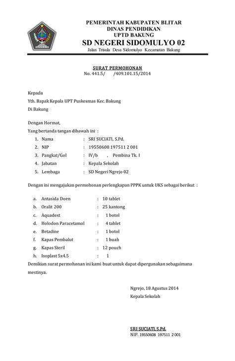 Contoh Surat Permohonan Obat