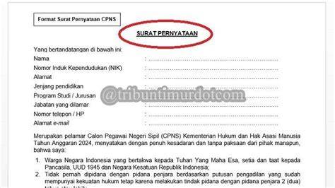 Contoh Surat Pernyataan CPNS