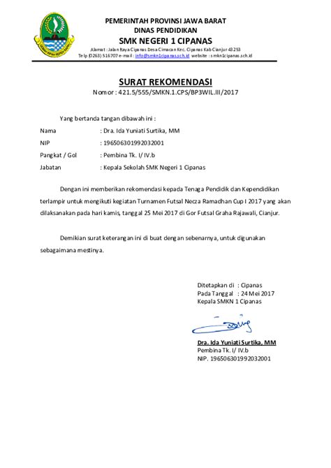 Contoh Surat Rekomendasi UMKM untuk Program