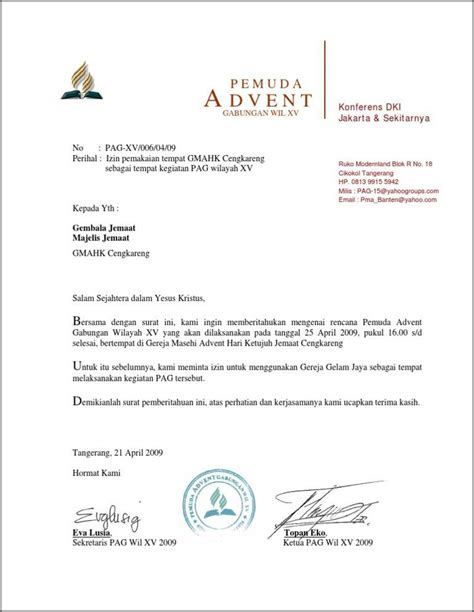 Contoh Surat Resmi Gereja