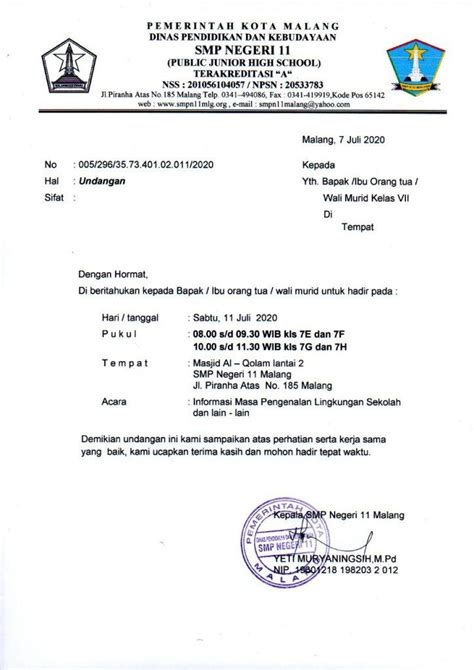 Contoh Surat Resmi