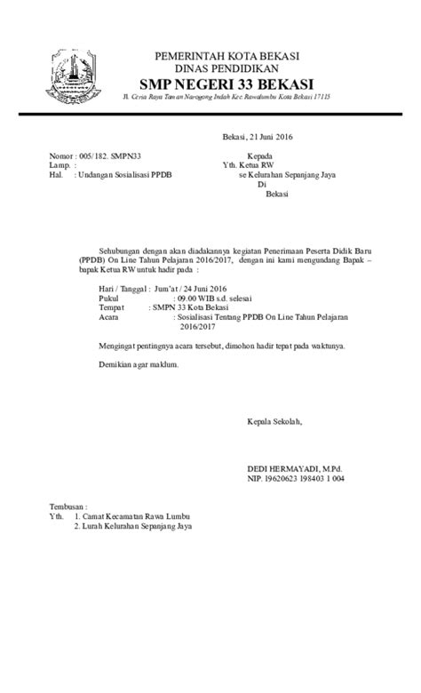 Contoh Surat Undangan PPDB