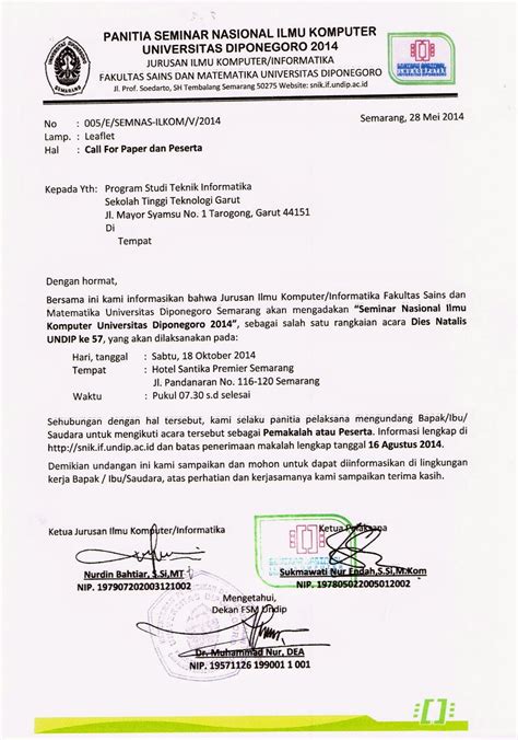 Contoh Surat Undangan Seminar Pendidikan