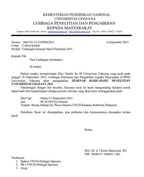 Contoh Surat Undangan Seminar SMP
