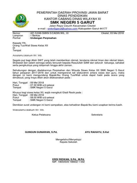 Contoh Surat Undangan Wisuda SD