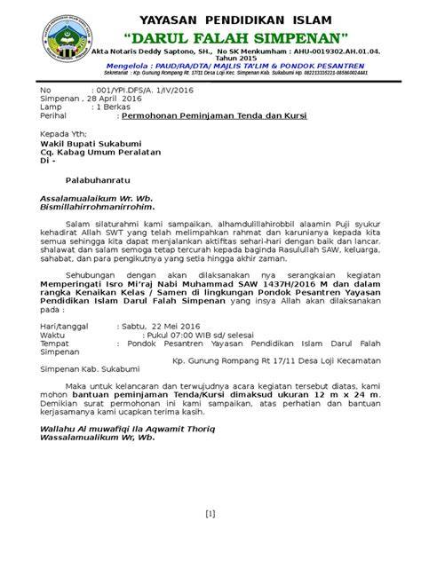 Contoh Surat Yayasan Pendidikan
