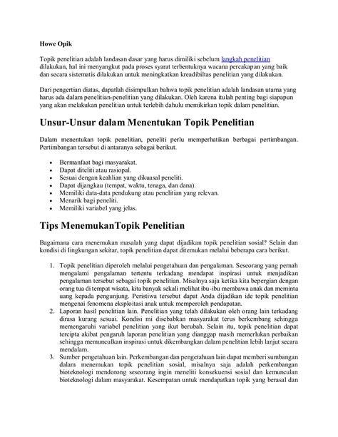 Contoh Topik yang Menarik