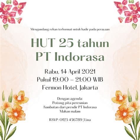 Contoh Undangan Anniversary Perusahaan