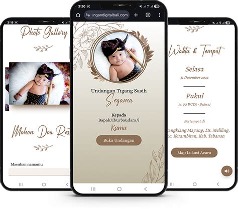 Contoh Undangan Tiga Bulanan Bali Digital