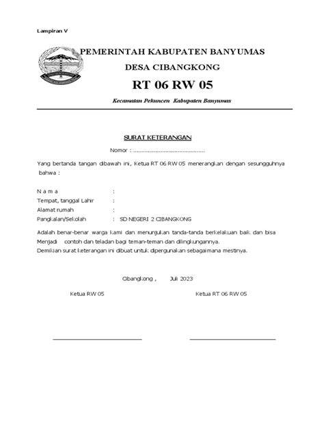 Contoh blangko surat