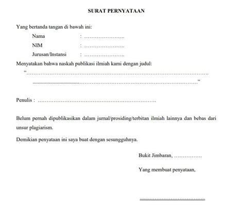 Contoh format surat pernyataan