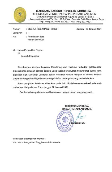 Contoh surat permintaan data