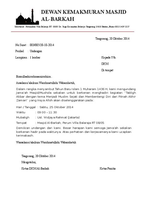 Contoh-Contoh Pembukaan Surat Resmi Islami