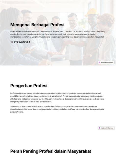 Contoh-Contoh Profesi Populer