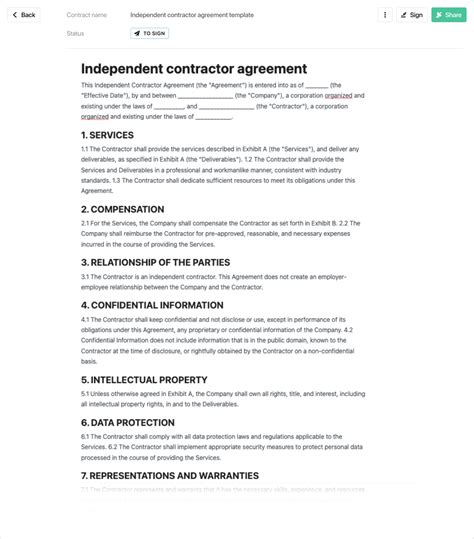 Contract Template For Contractors