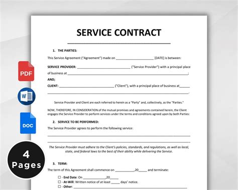 Contract Template For Services