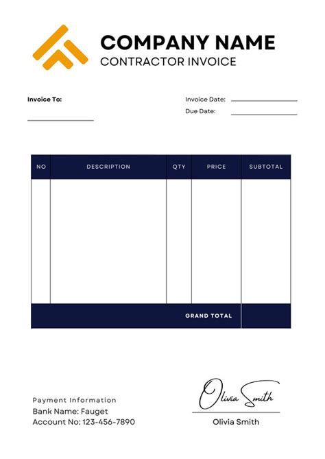 Contractor Invoices Templates