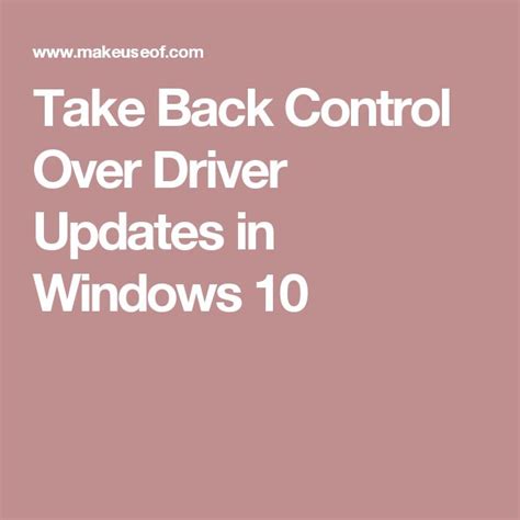 Control Driver Updates