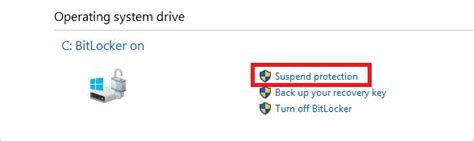 Control Panel Suspend BitLocker