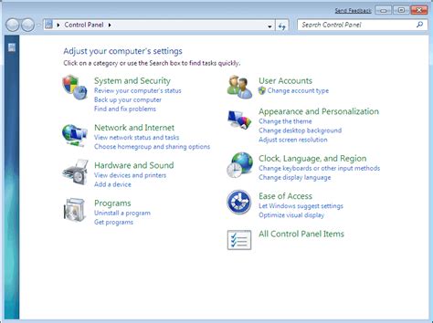 Control Panel in Windows 7 Manage Accounts