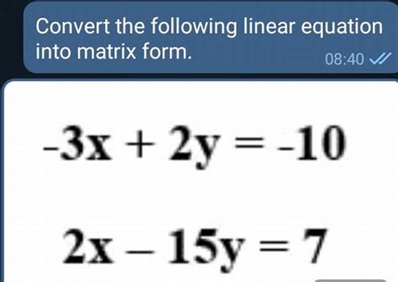 Convert Equation To Matrix Form Calculator