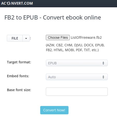 Convert FB2 to EPUB Free