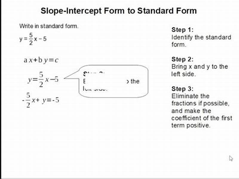 Convert Intercept Form To Standard Form