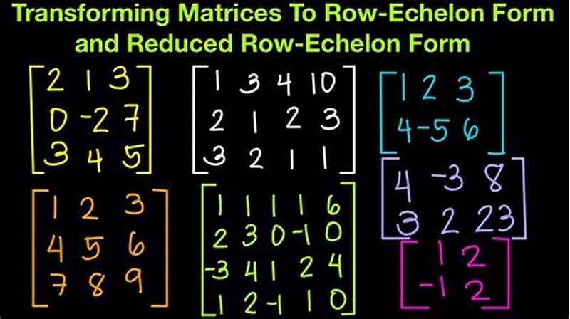 Convert Matrix Into Row Echelon Form