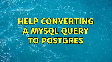 Convert MySQL