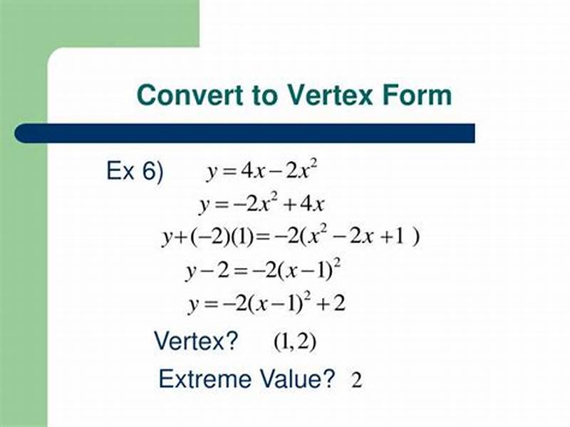 Convert To Vertex Form Calc