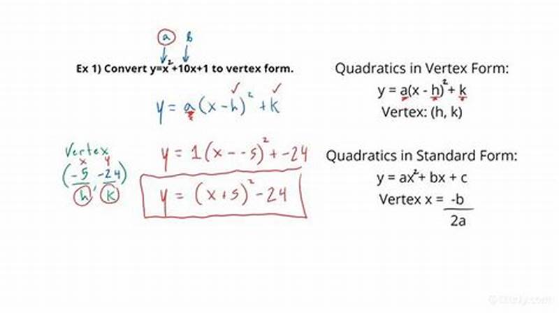 Converting Quadratic Function To Vertex Form