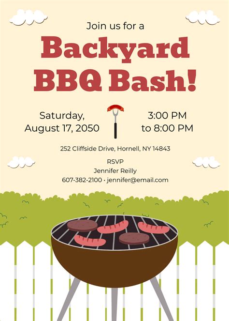 Cookout Invitation Template Free