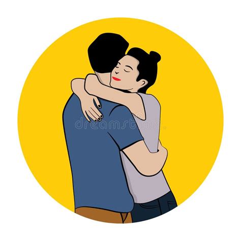 Couple Hugging Illustration