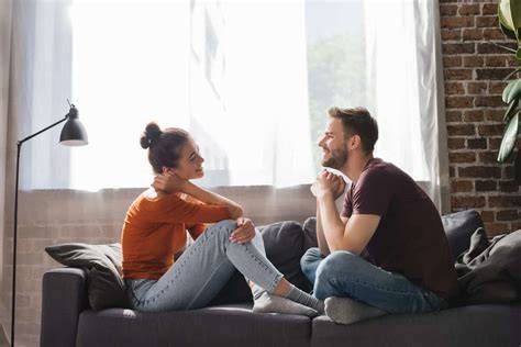 Couple talking about relationship