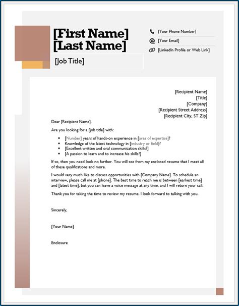 Cover Letter Basic Template