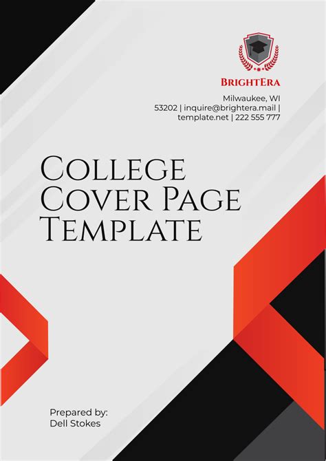 Cover Page For Word Template