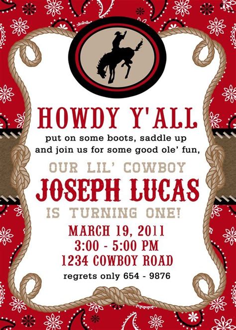 Cowboy Birthday Invitations Templates Free