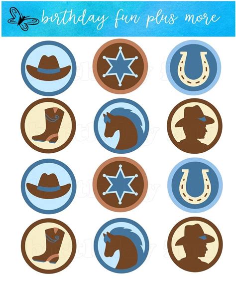 Cowboy Cake Topper Printable