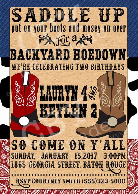 Cowboy Invitations Template Free