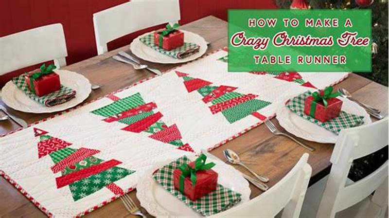 Crazy Christmas Trees Table Runner Pattern