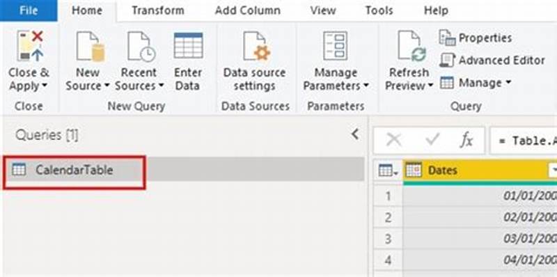 Create A Calendar Table In Power Query